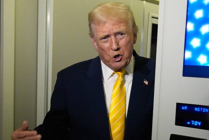 Trump gives sharp rebuke to reporter’s Epstein question aboard Air Force One