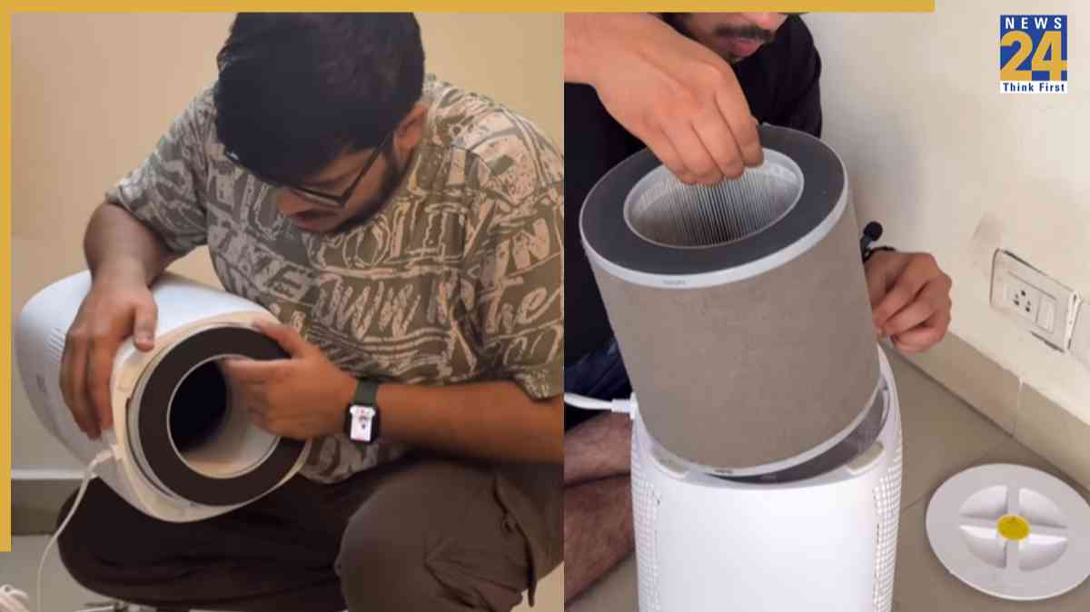 Terrifying: A brand-new purifier turns entirely black in two weeks in Delhi’s toxic air – WATCH VIDEO