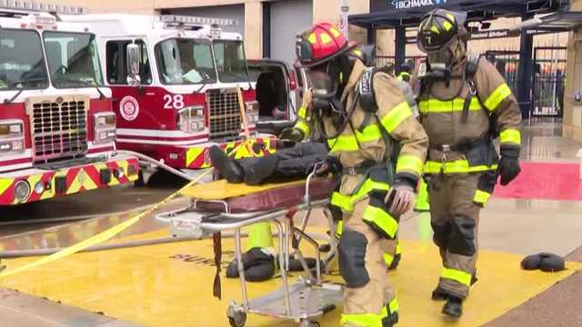 Firefighters go through training at PNC Park ahead 2026 NFL Draft