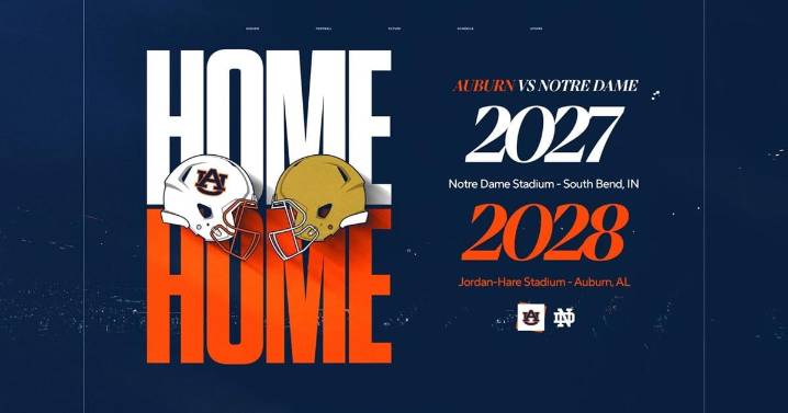 Auburn Football, Notre Dame to play home