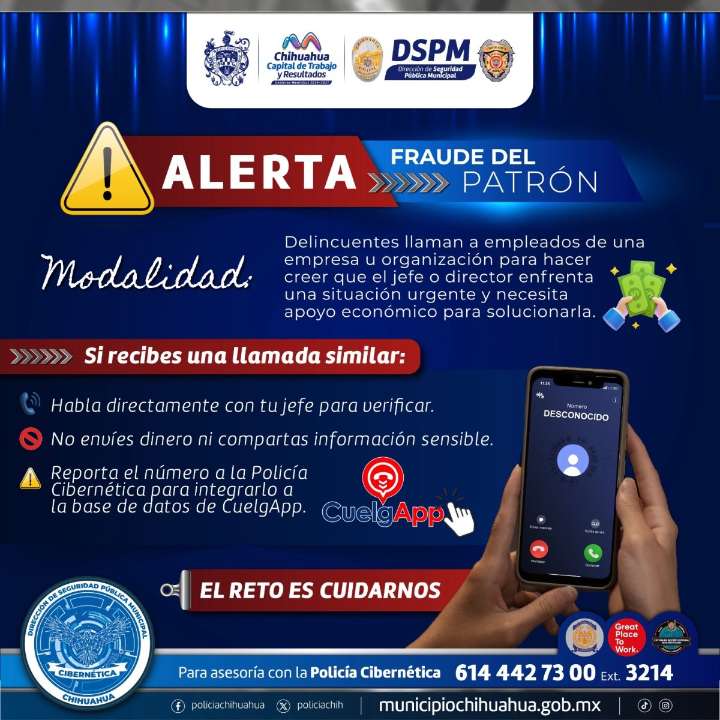 Alerta Policía Cibernética de la DSPM sobre fraudes y estafas por llamadas