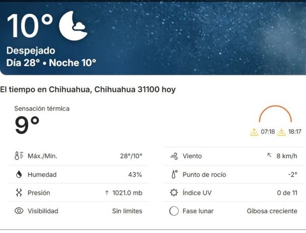 Fresca mañana de lunes; amanece a 10 grados