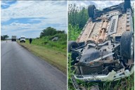 Video: conductora volcó su auto sobre Ruta Provincial 32, a la altura de Viale
