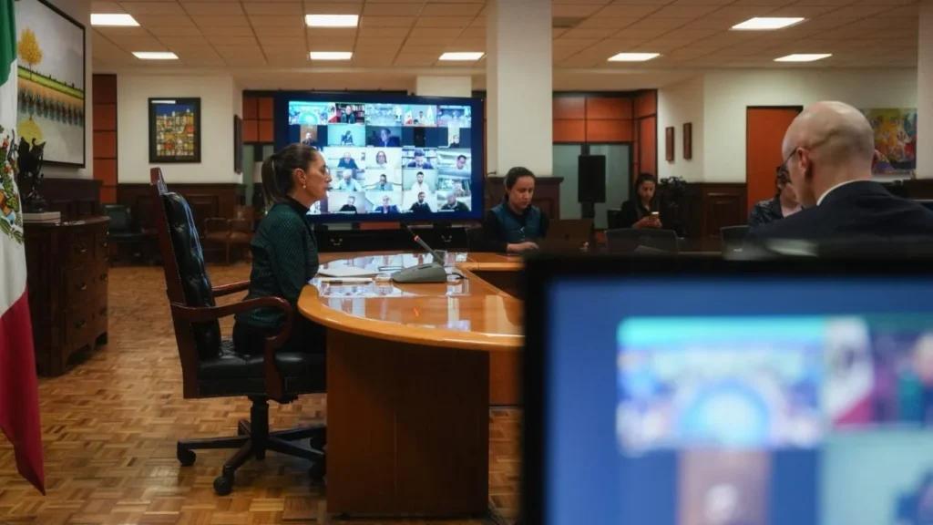 Sheinbaum revisa con gobernadores avance de apoyos por lluvias
