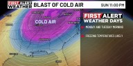 First Alert Weather: Blast of cold air arriving Sunday into Monday