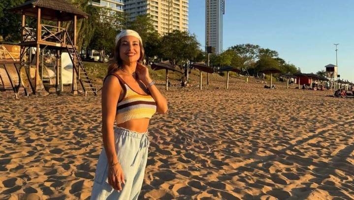 «Impresionante»: Lourdes Sánchez quedó impactada con el atardecer sobre Corrientes