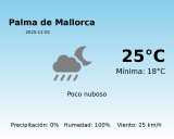 El tiempo en Palma de Mallorca hoy, 2 de Noviembre de 2025