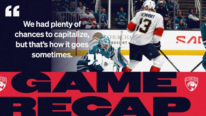 RECAP: Sharks 3, Panthers 1