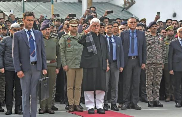 LG Sinha, DG NIA, DGP lead wreath-laying ceremony at PCR