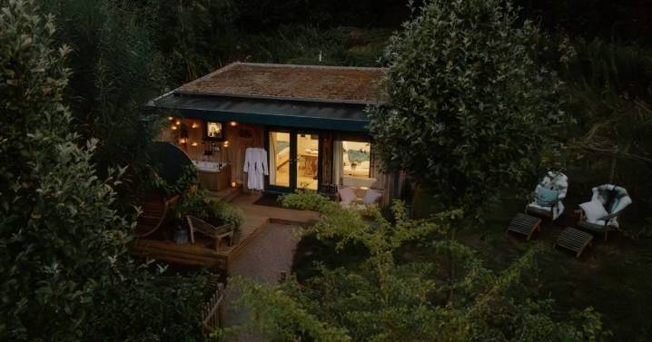 UK forest cabin with sauna and outdoor bath is perfect for dog