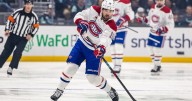 Montreal Canadiens forward Alex Newhook exits with injury vs. Stars