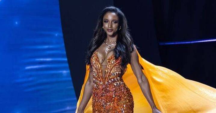 Miss Universe contestant goes flying as she stretchered off in competition chaos