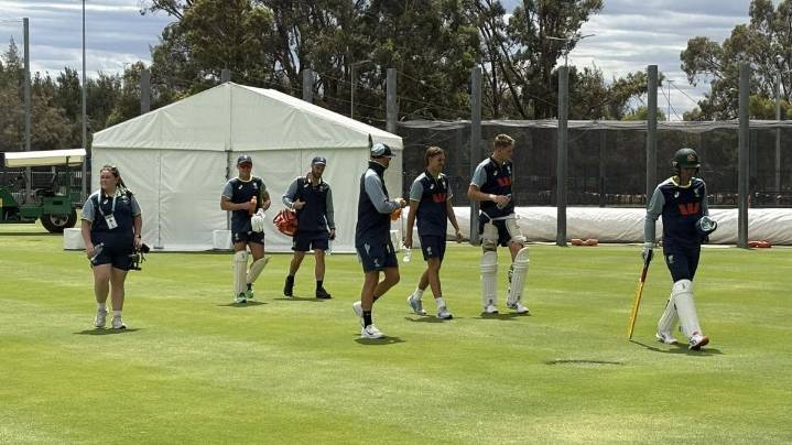 Australia’s main training session before Ashes halted as lightning nears Perth Stadium