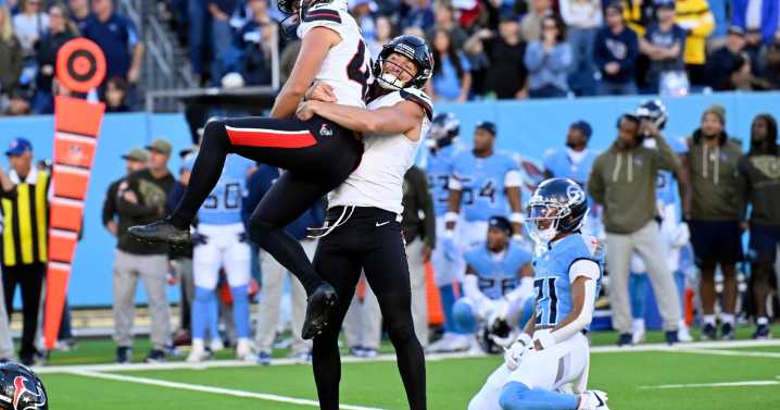 Houston Texans hit game-winning field goal to win 16-13, hand Tennessee Titans ninth loss of season