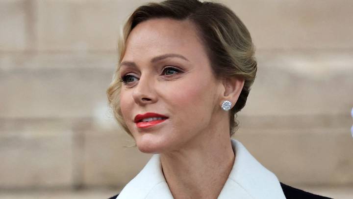 Princess Charlene is 'refined and architectural' in £840 cape dress