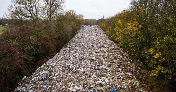 Britain's biggest ever fly tip revealed with 500ft long pile of waste dumped in one go