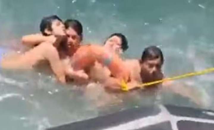 Video: así fue el rescate de los argentinos arrastrados por el mar en Chile