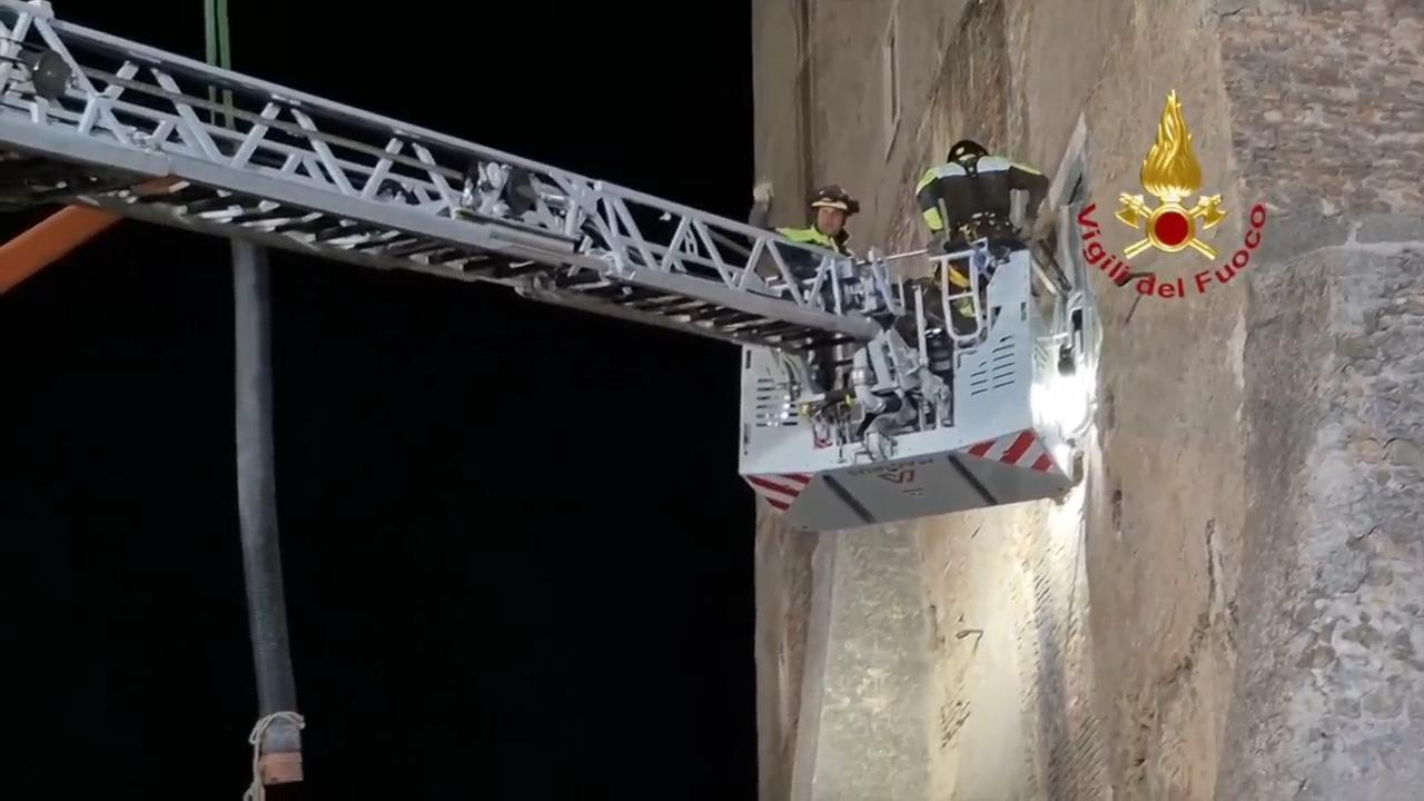 Hopes dashed as man extracted from partially collapsed medieval tower in Rome dies