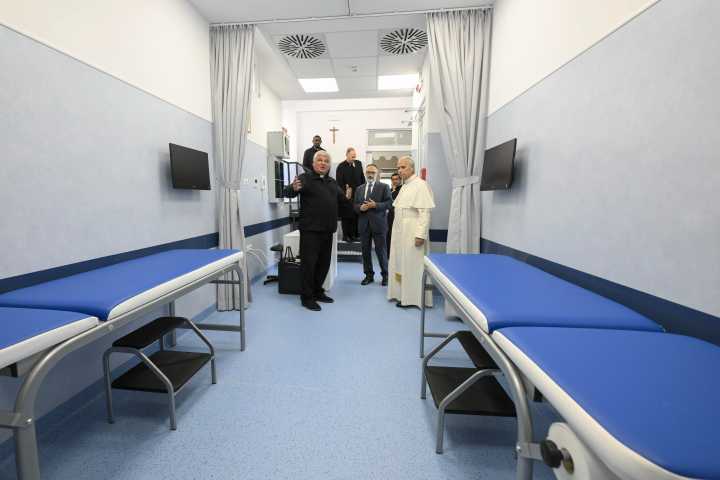 Pope Leo XIV visits new health clinic for the poor under St. Peter’s colonnade