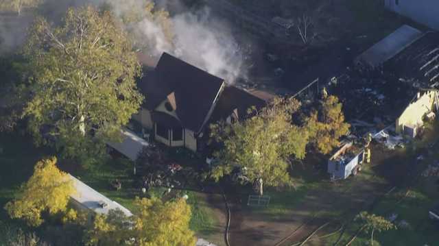 Rio Linda house destroyed by fire, LiveCopter 3 shows