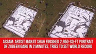 Assam: Artist Manjit Shah Finished 2,950-Sq-Ft Portrait of Zubeen Garg in 2 Minutes, Tries to Set World Record