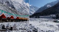Chitkul blanketed in snow, light showers hit higher Kinnaur, Lahaul