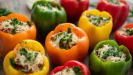 Stuffed peppers filled with low-fat chili make a nutrient