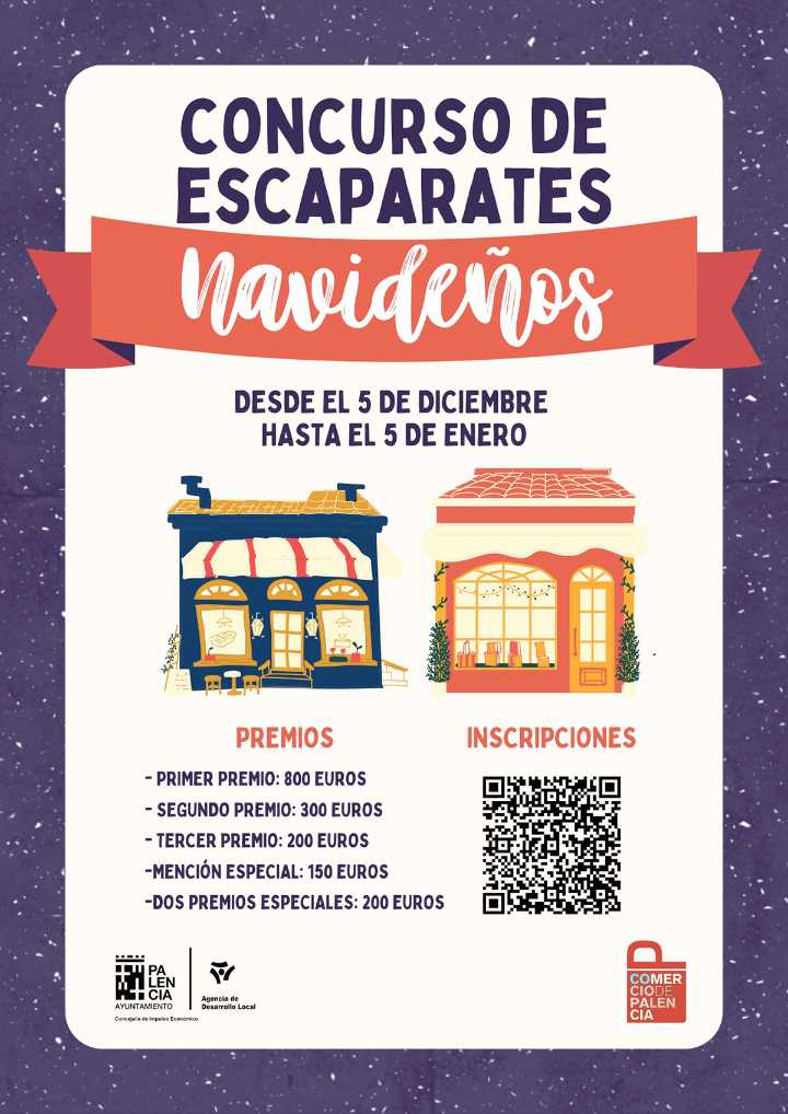 Palencia celebra la Navidad con su Concurso de Escaparates y 1.850 euros en premios