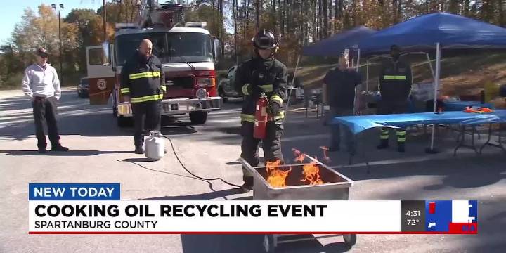 Cooking oil recycling event in Spartanburg Co.