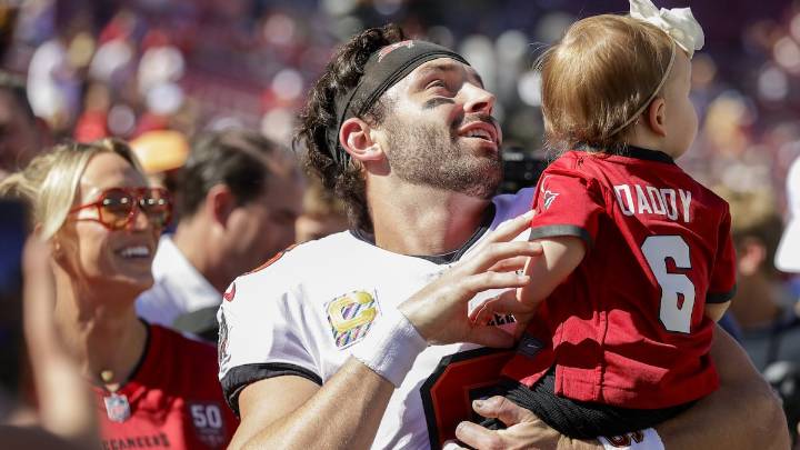 Bucs’ Baker Mayfield and wife Emily are expecting a baby boy in April
