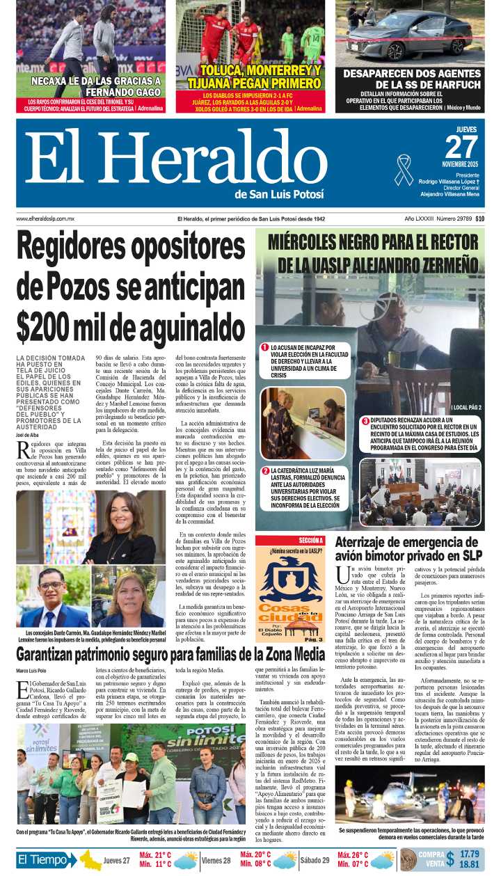 Edición impresa 27 de noviembre de 2025