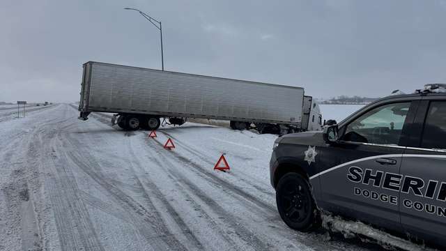Jackknifed semi closes part of Highway 30 just west of Fremont