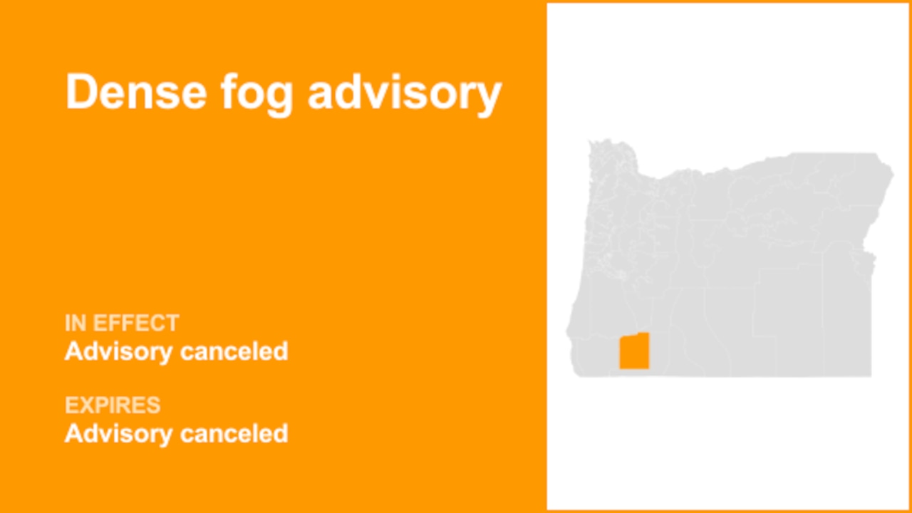 Dense fog advisory previously issued for Jackson County is now canceled