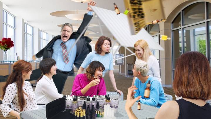 Enraged Pastor Begins Flipping Tables After Catching Women Selling Various Products In Church Foyer