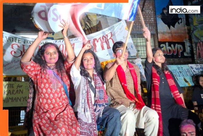 JNUSU Election Result: Left Unity clean sweeps JNUSU polls, Aditi Mishra elected new President