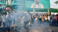Bihar results: Festival at NDA, disbelief at RJD on Veerchand Patel Marg