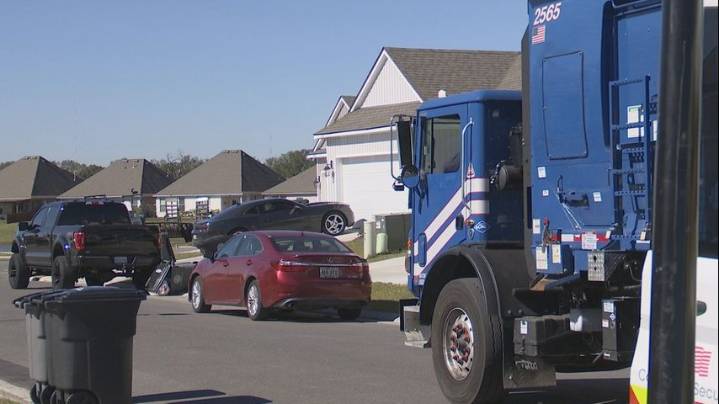 Trash pick-up repeatedly missed on narrow street lined with cars in new build area