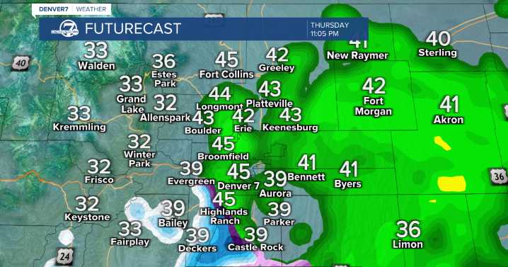 Rain returns to Denver metro on Thursday; snow stays mostly in the higher terrain