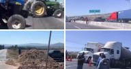 Campesinos de Guanajuato paralizan 7 tramos carreteros y vía férrea en protesta por precios de granos