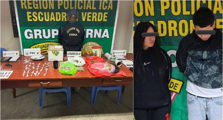 Ica: caen con 1 kilo y medio de marihuana y decenas de bolsitas de PBC
