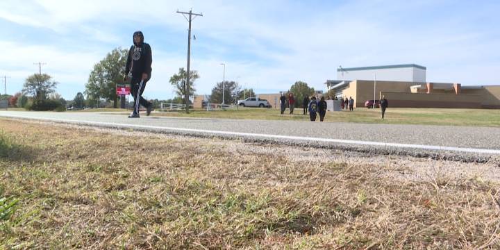 City of Wichita installing safety markings at Heights High School crossing