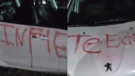 El auto que se volvió viral tras una fiesta de Halloween en San Juan: "Te extraño, infiel"