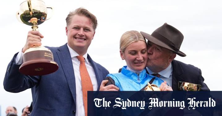 Melbourne Cup 2025: Tony and Calvin McEvoy share glory as father-son trainers of Cup winner Half Yours