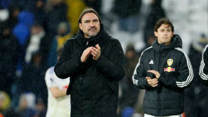 Security forced to intervene as furious Leeds fan tries to confront Daniel Farke in dugout