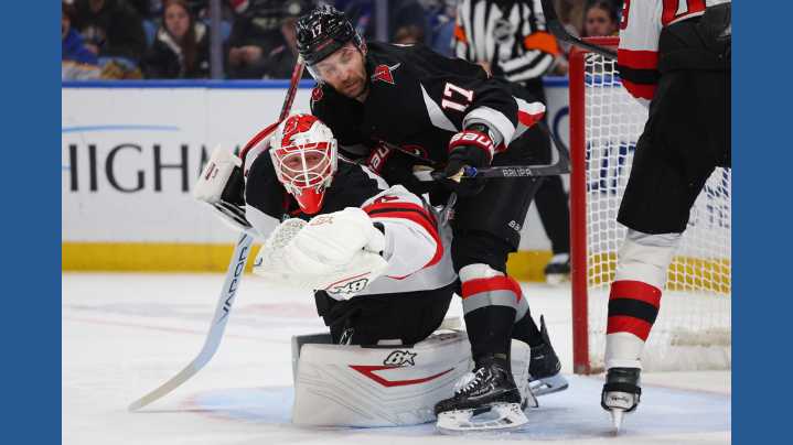 Jake Allen stops 42 shots, Arseny Gritsyuk scores 2 in Devils' 5