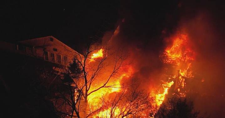 Fire rips through The Moon of Saucon Valley Banquet Hall in Hellertown, Pennsylvania