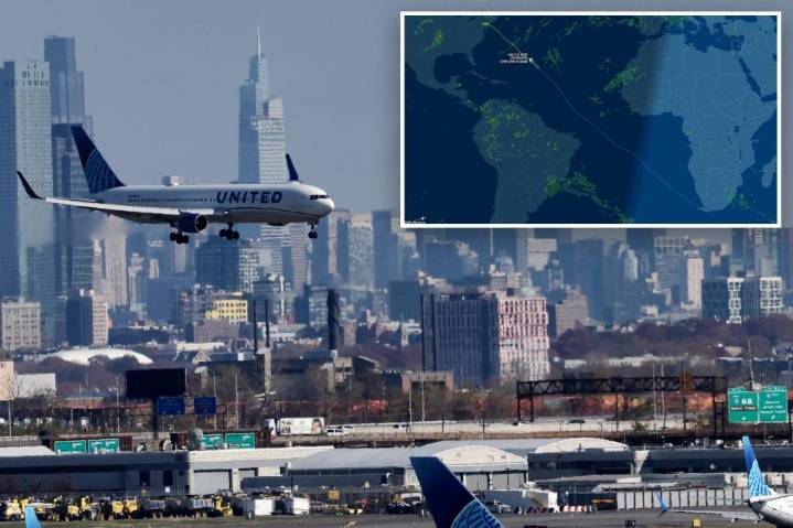 United Airlines flight from Newark to South Africa turns around over Atlantic after passenger suffers medical emergency