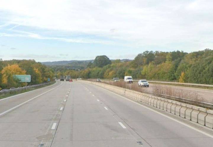 Long delays after M20 London-bound between Junction 9 for Ashford and Junction 8 for Maidstone closed following lorry and car crash