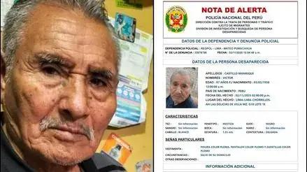 Chorrillos: adulto mayor de 87 años desapareció hace más de un día tras salir de su casa
