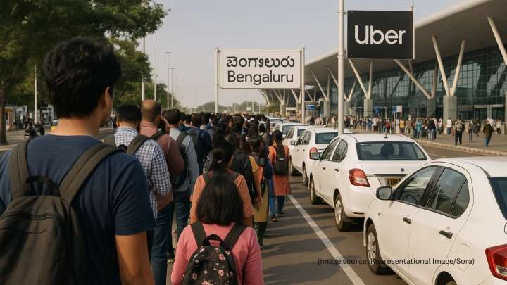 ‘2 hours just to get a cab’: Viral video showing long queues for Uber at Bengaluru airport sparks debate on city’s transport woes